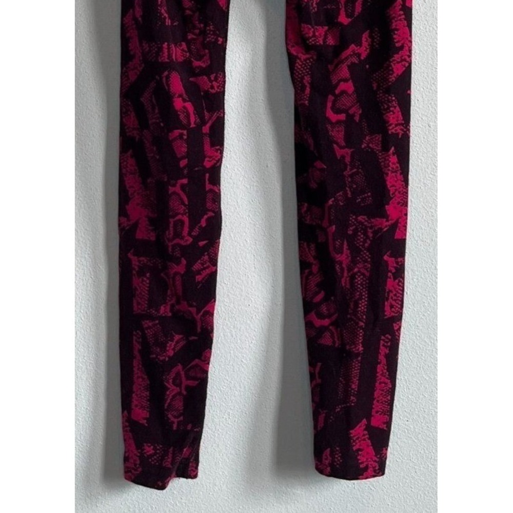 Nike Knit Leggings Womens XS Fuchsia/Black Patterned Full Length Retro - Picture 4 of 6